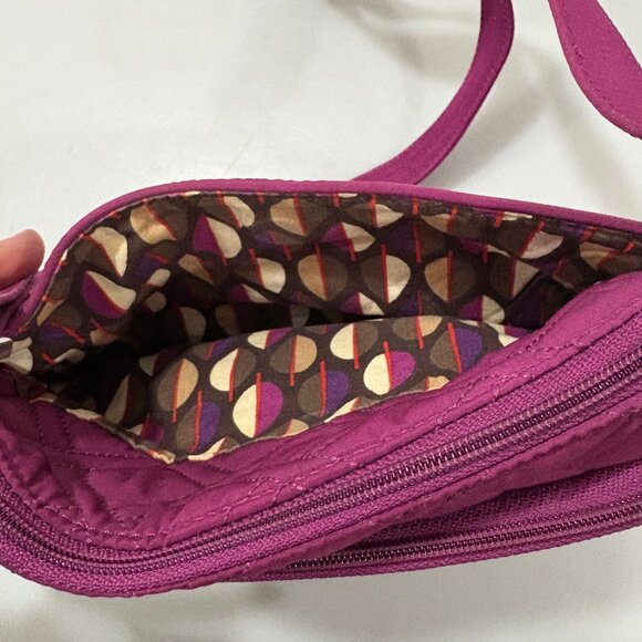 Vera Bradley Magenta Quilted Cotton Hipster Crossbody Shoulder Bag Organizer - Picture 5 of 7